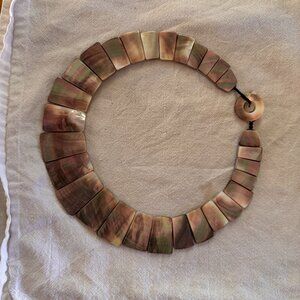 Women’s abalone bib necklace